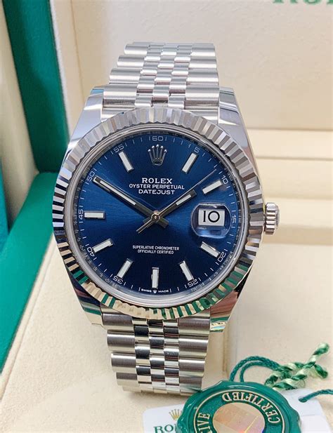 what is the blue dial on a rolex made of|Rolex 41mm datejust blue dial.